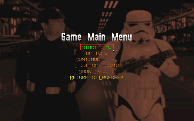 Star Wars: Rebel Assault II - The Hidden Empire (DOS) screenshot: Main Menu