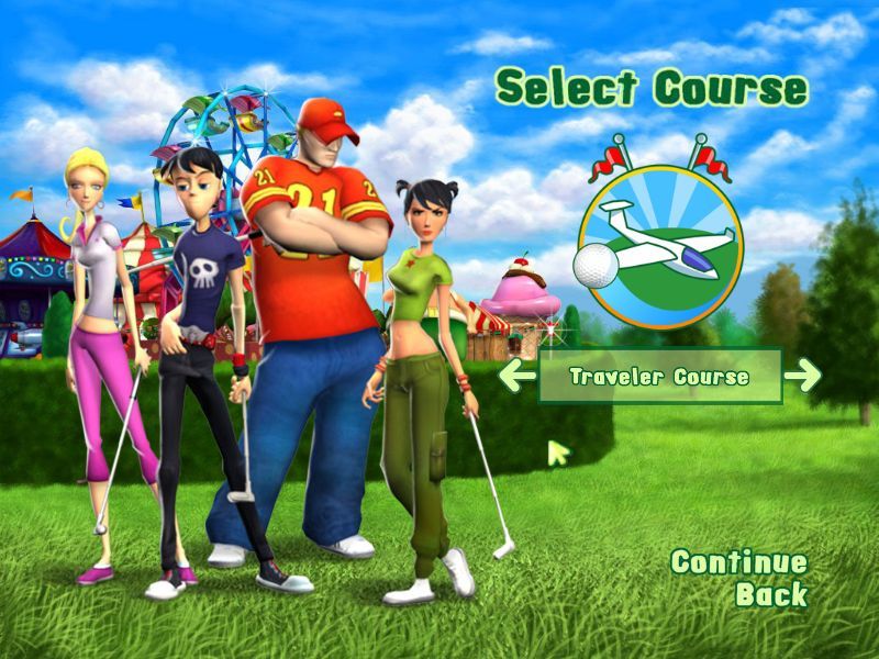 3D Ultra Mini Golf Adventures (Windows) screenshot: In tournament mode, select one course, then ...