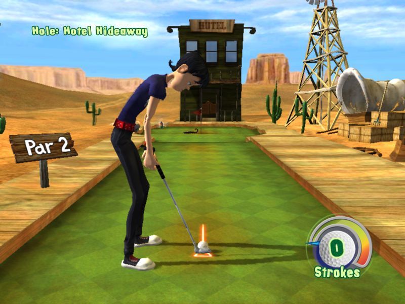 3D Ultra Mini Golf Adventures (Windows) screenshot: First is really simple and straight