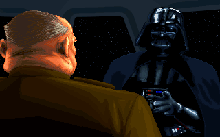 Star Wars: Dark Forces (DOS) screenshot: General and Vader