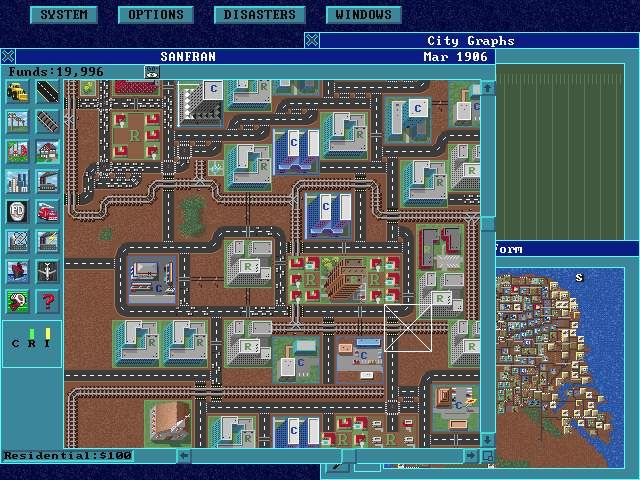 SimCity: Enhanced CD-ROM (DOS) screenshot: San Fran City View