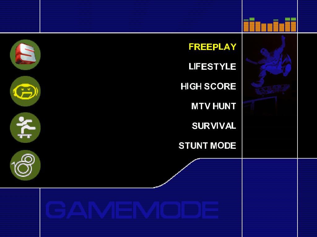 MTV Sports: Skateboarding (Windows) screenshot: The choice of gameplay modes