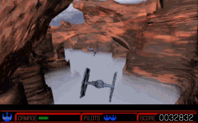 Star Wars: Rebel Assault II - The Hidden Empire (DOS) screenshot: TIE training