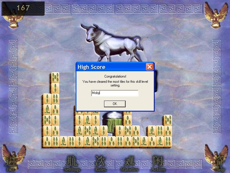 Ultimate Mahjongg 5 (Windows) screenshot: Play continues until all tiles have been removed, or there are no more similar tiles adjacent to one another