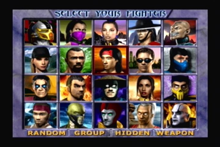 Mortal Kombat Gold (Dreamcast) screenshot: Character select