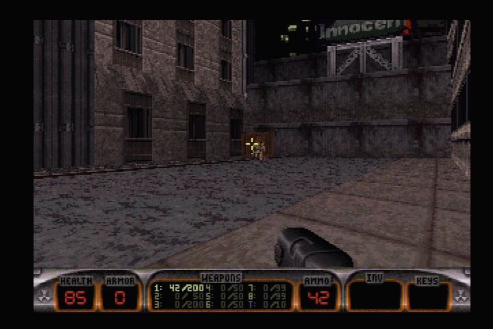 Duke Nukem 3D (PlayStation) screenshot: With smoothing option off