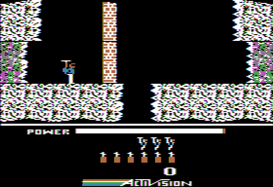 H.E.R.O. (Apple II) screenshot: Beginning the first level