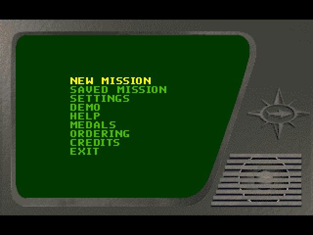 Subhunt (DOS) screenshot: The main game menu