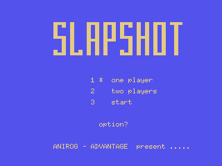 Slapshot (MSX) screenshot: Title screen