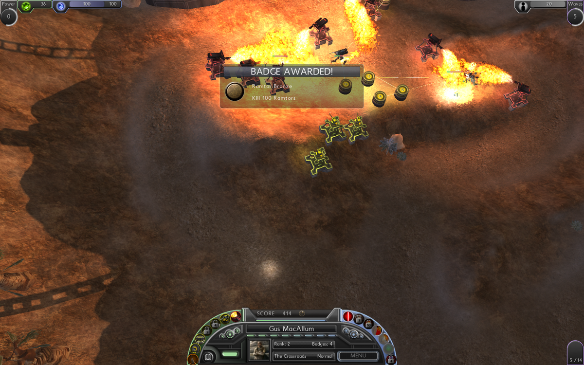 Sol Survivor (Windows) screenshot: Badges is the game's own achievement system
