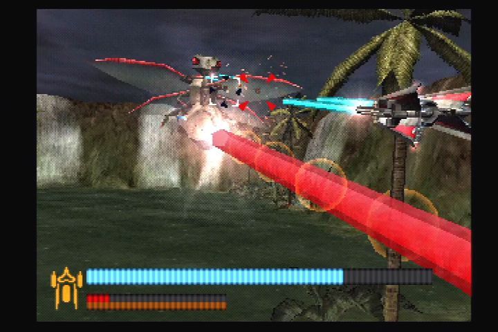 Vanark (PlayStation) screenshot: First boss fight. Watch that laser!