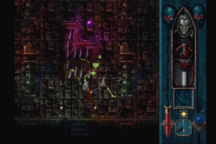 Blood Omen: Legacy of Kain (PlayStation) screenshot: Skeletons are no match for your sword.