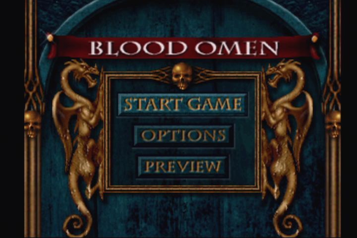 Blood Omen: Legacy of Kain (PlayStation) screenshot: Main menu.