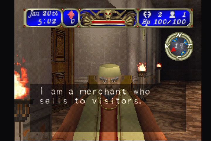 Tecmo's Deception (PlayStation) screenshot: Got some nerve selling me items in my own house!
