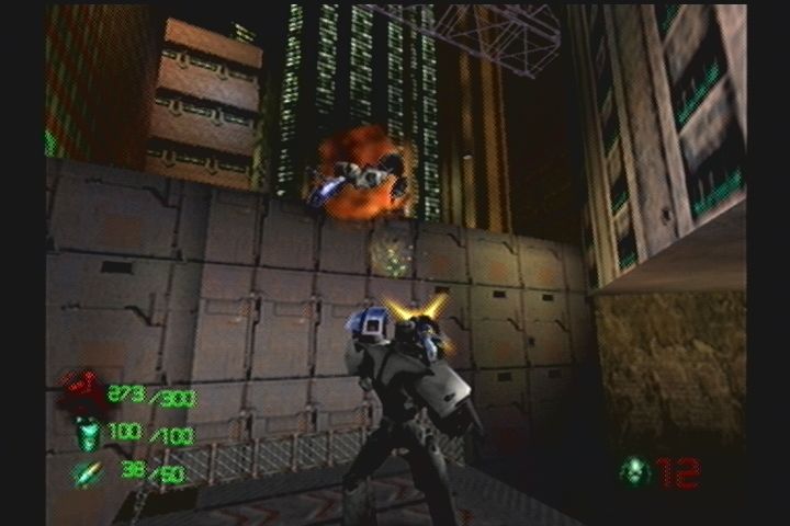 Slave Zero (Dreamcast) screenshot: Look and aim with the analog stick.