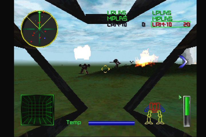 MechWarrior 2: 31st Century Combat (PlayStation) screenshot: Looks like I've alerted the locals.