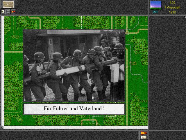 Fall Weiß 1939 (DOS) screenshot: Pictures illustrate the events.