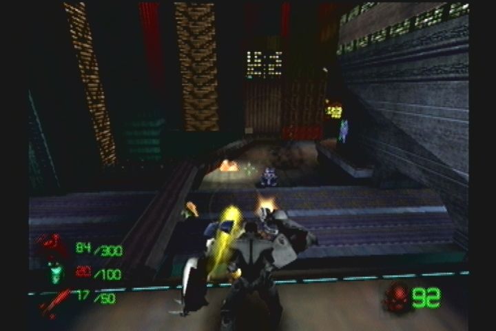 Slave Zero (Dreamcast) screenshot: Missiles on the left trigger