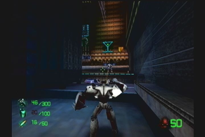 Slave Zero (Dreamcast) screenshot: Machine gun on the right trigger.