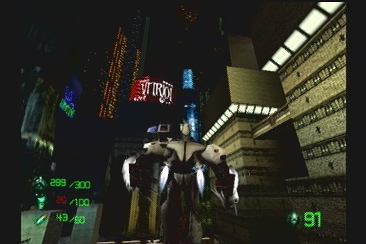 Slave Zero (Dreamcast) screenshot: Your mech has jump jets.