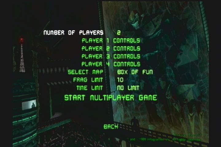 Slave Zero (Dreamcast) screenshot: Multiplayer menu