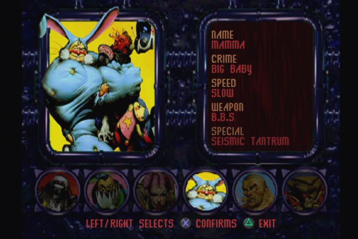 Re-Loaded (PlayStation) screenshot: Character select