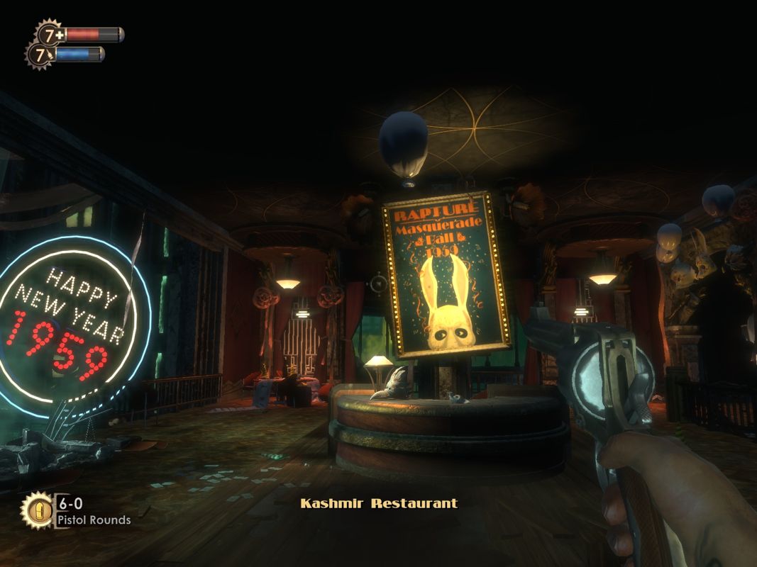BioShock (Windows) screenshot: The new year's eve party - the day it all started to go wrong