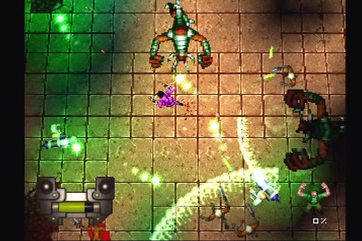 Machine Hunter (PlayStation) screenshot: Enemies get tougher and more numerous in later levels.