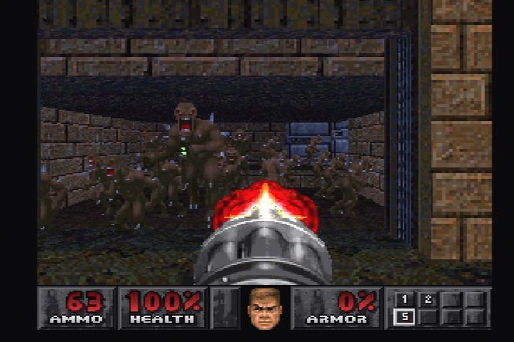 Doom (PlayStation) screenshot: Definitely the wrong door.