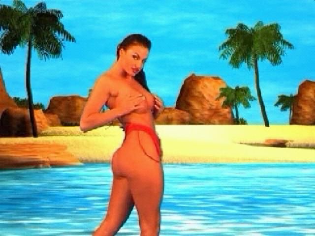 Ibiza Babewatch (Windows) screenshot: Laura is dancing at the beach