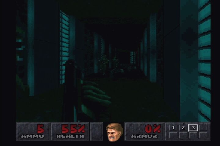 Final Doom (PlayStation) screenshot: More colored lighting effects.