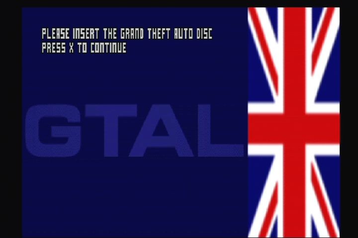 Grand Theft Auto: Mission Pack #1 - London 1969 (PlayStation) screenshot: You have to authenticate with an original GTA disc each time you play.
