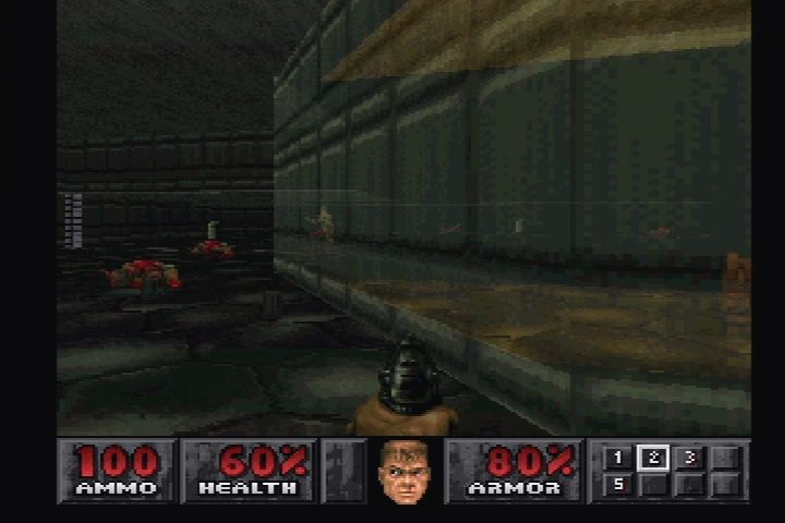 Doom (PlayStation) screenshot: See items and enemies through walls.