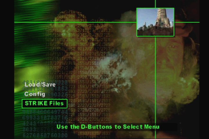 Nuclear Strike (PlayStation) screenshot: Main menu