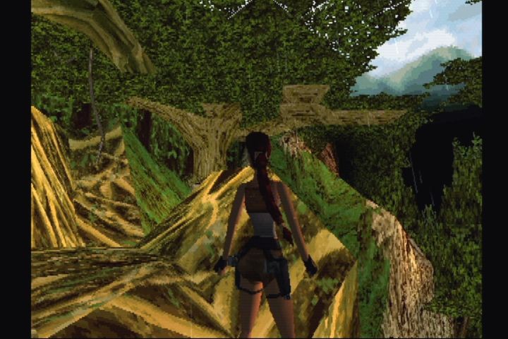 Tomb Raider III: Adventures of Lara Croft (PlayStation) screenshot: Laura hits the jungles