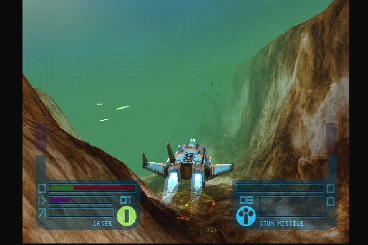 Colony Wars III: Red Sun (PlayStation) screenshot: Third person camera.