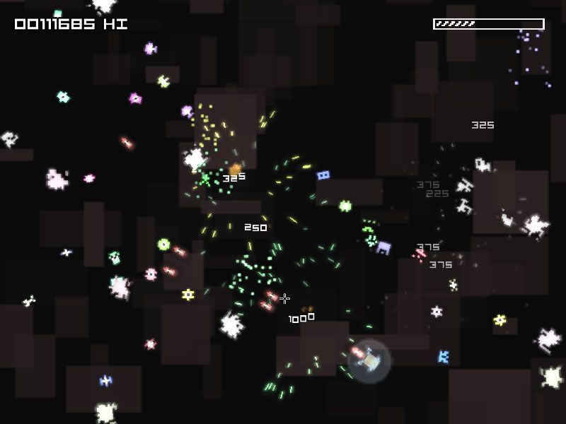 Invaders: Corruption (Windows) screenshot: With a different seed and equipped with a shield