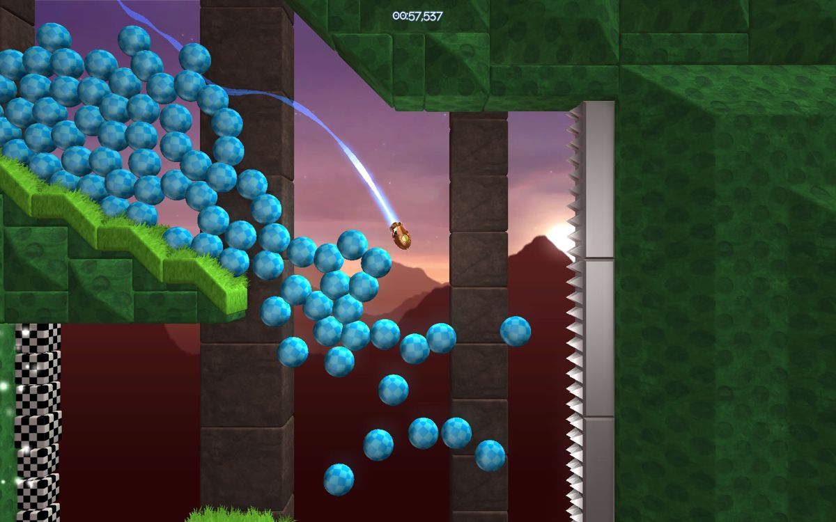 Nimbus (Windows) screenshot: Tumbling down along with some balls