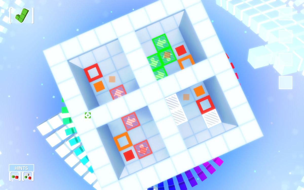 Rubik's Puzzle Galaxy: Rush (Windows) screenshot: Activate hints to check on your progress