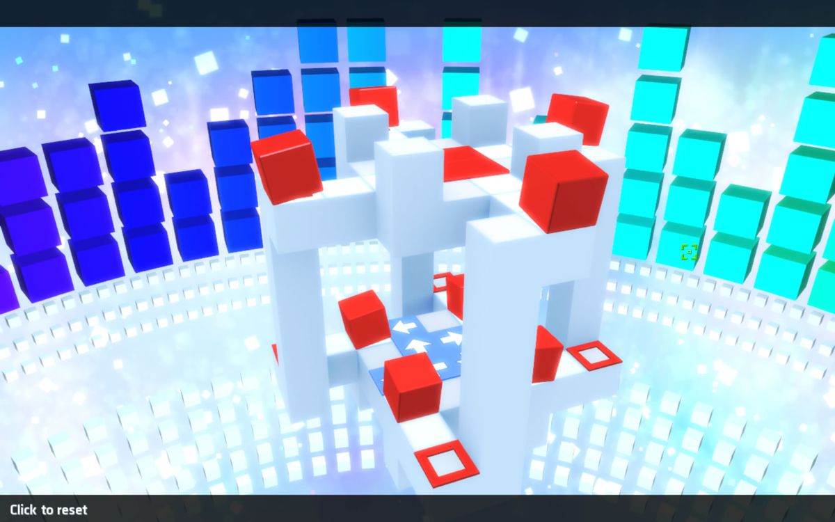 Rubik's Puzzle Galaxy: Rush (Windows) screenshot: The red cubes drop down here.