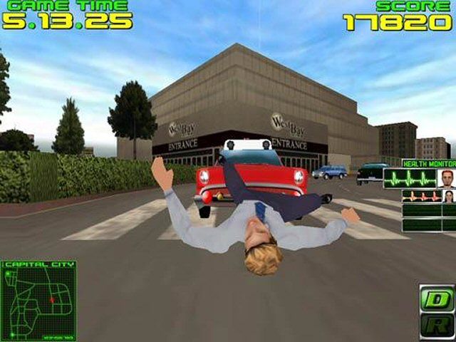 Crisis Team: Ambulance Driver (Windows) screenshot: Accident on crossing view 1
