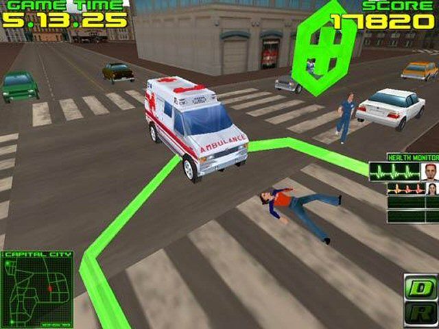 Crisis Team: Ambulance Driver (Windows) screenshot: Accident on crossing view 3