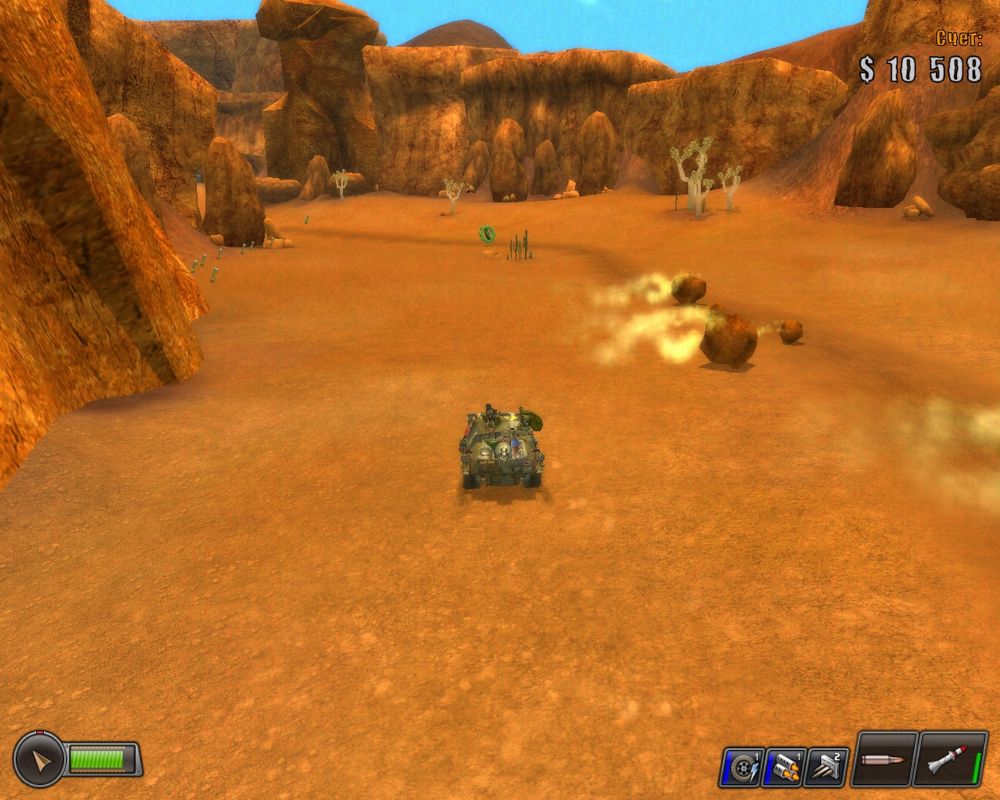 Ex Machina Arcade (Windows) screenshot: Those boulders suddenly felt from the rock.