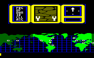 Hacker (Amstrad CPC) screenshot: Hmm, can't go north here, better find a different route