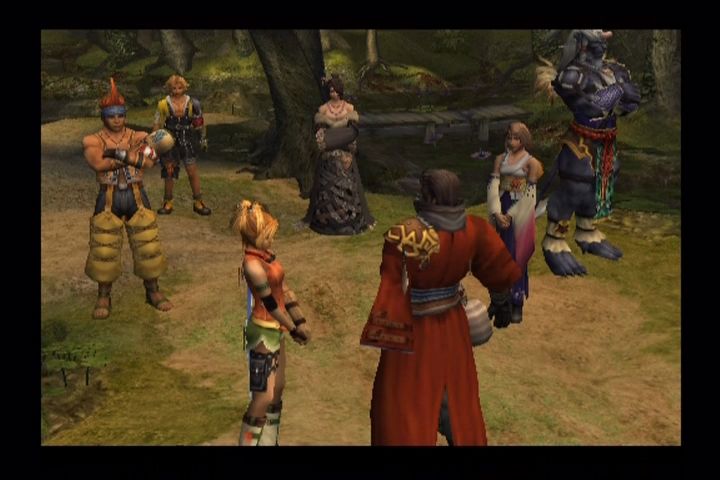 Final Fantasy X (PlayStation 2) screenshot: Full party complete