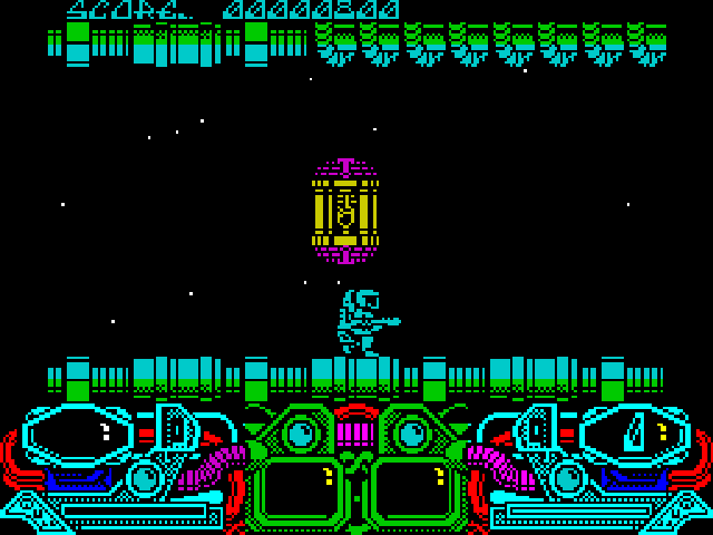 Dark Fusion (ZX Spectrum) screenshot: Another restart point part way through the level
