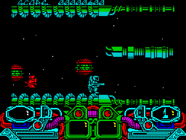 Dark Fusion (ZX Spectrum) screenshot: This is where the game restarted after a life was lost so the player is not always taken back to the very start