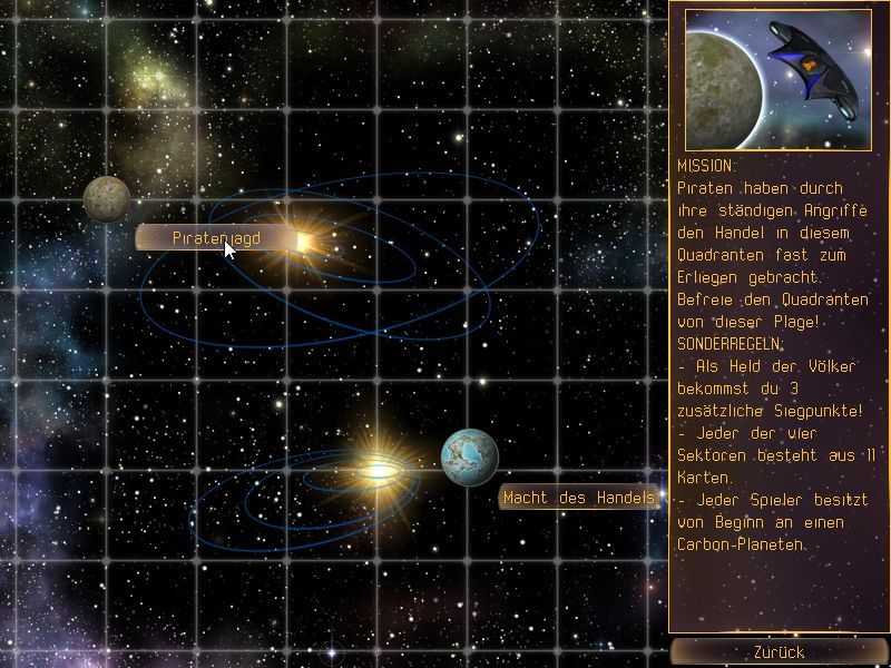 Sternenschiff Catan: Das Strategische Weltraumabenteuer (Windows) screenshot: Campaign story.