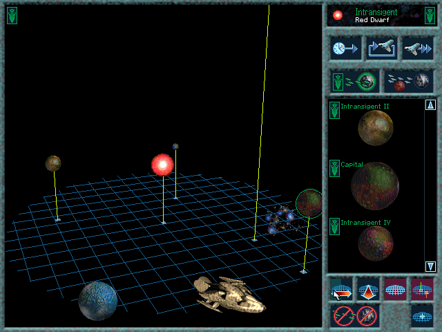 Ascendancy (DOS) screenshot: The map can be rotated and zoomed in