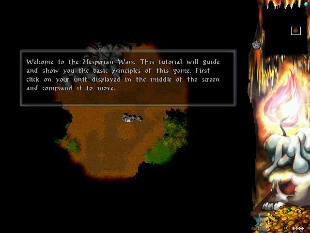 Hesperian Wars (Windows) screenshot: The game offers an optional, short tutorial mission before starting a new campaign.